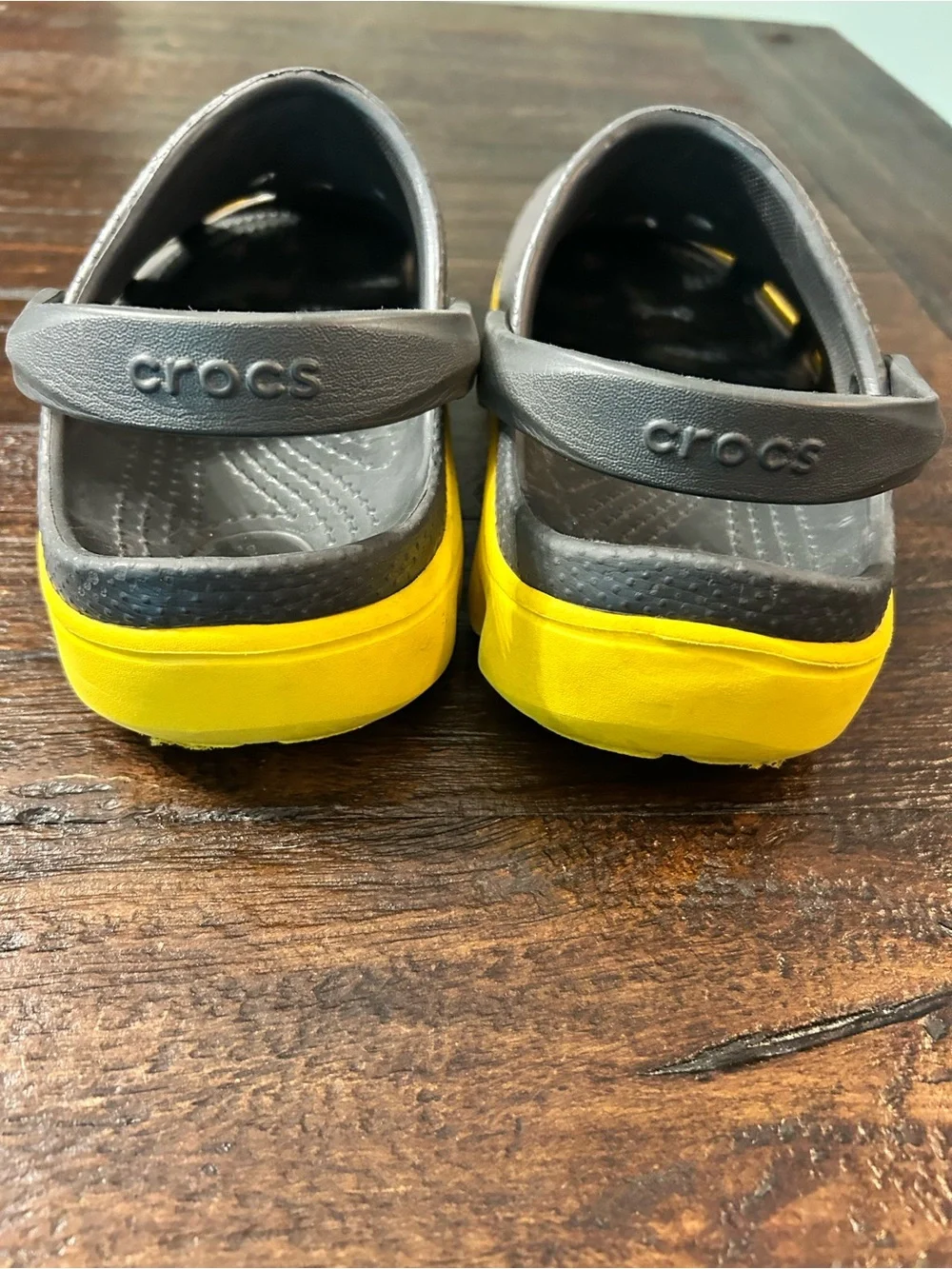 Kids Grey and Yellow Crocs Duet Sports Shoes